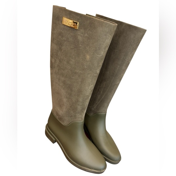 Melissa Olive Green Long Boot Flocked, Women’s Size 9 - Picture 1 of 7
